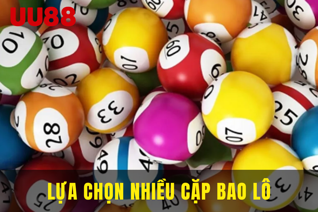 Giao diện lựa chọn nhiều cặp số Bao Lô với bảng số trực quan và thao tác xác nhận cược